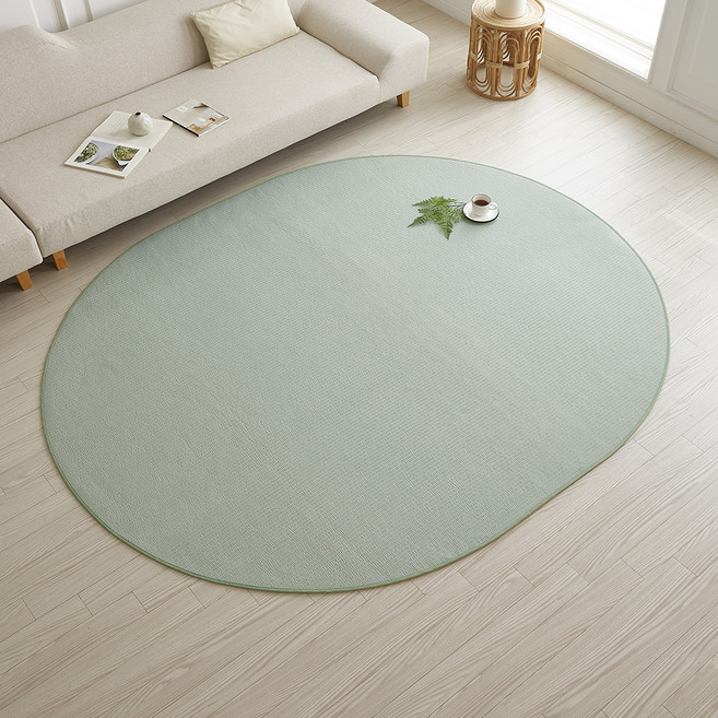 블레딕홈 로제 사계절 워셔블 시어서커 타원형 러그