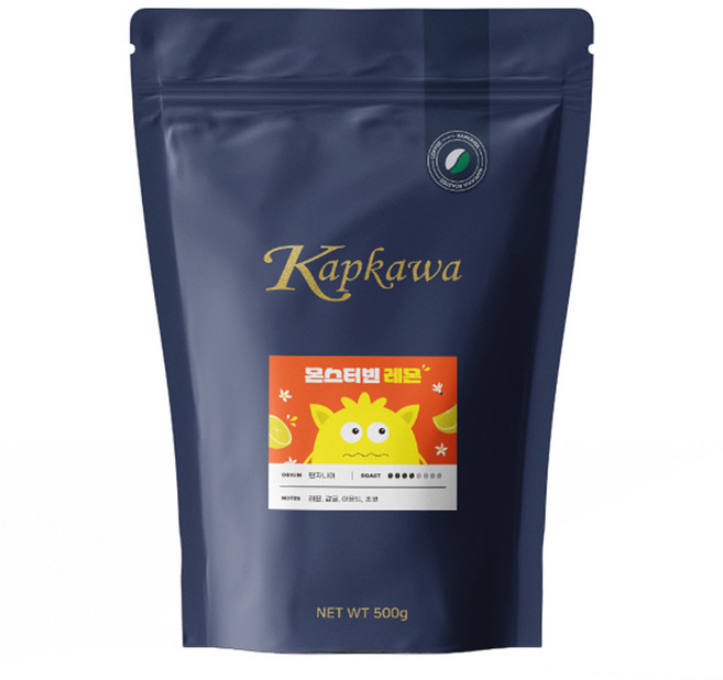 캅카와 몬스터빈 레몬 원두, 홀빈(분쇄안함), 500g, 1개