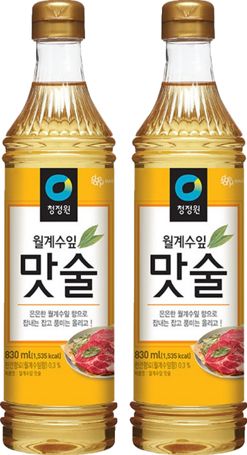 청정원 월계수잎 맛술, 830ml, 2개