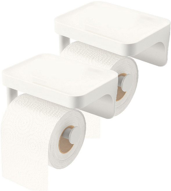 UMBRA Flex 吸盤壁掛捲筒衛生紙架, 2個, 白色