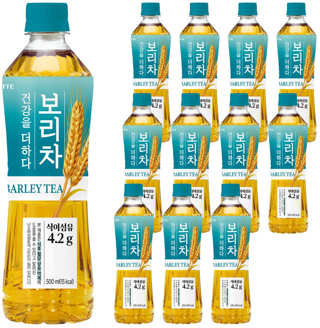 롯데칠성음료 더하다 보리차 PLUS, 500ml, 12개