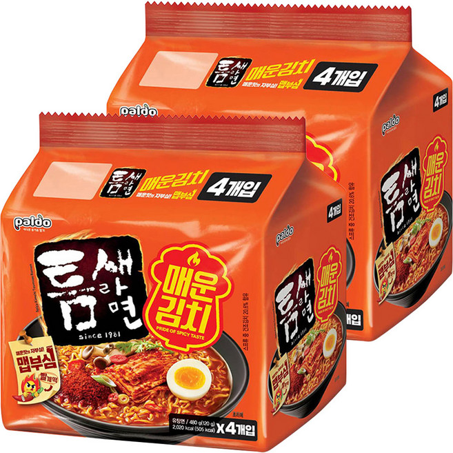 틈새라면 매운김치 120g, 8개
