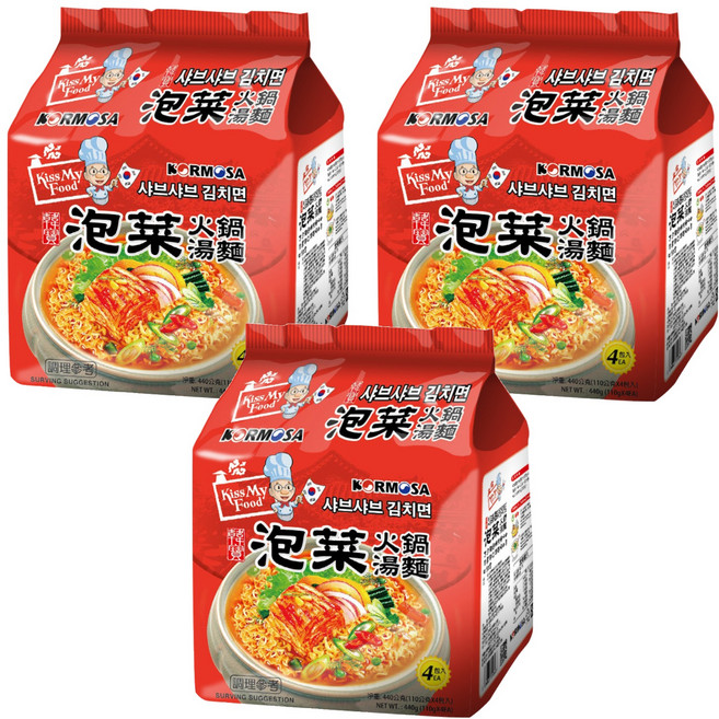 KORMOSA 韓寶 泡菜火鍋麵 110g 4包, 12包