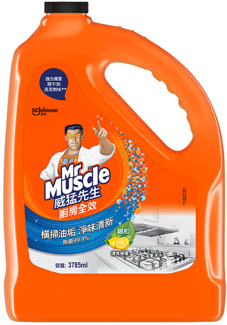 Mr Muscle 威猛先生 廚房清潔劑 清爽檸檬, 3785ml, 1桶