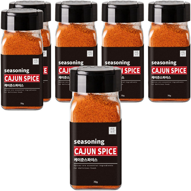 바른미각 케이준스파이스 가루, 6개, 70g