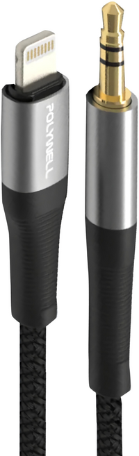 POLYWELL 寶利威爾 Lightning轉3.5mm 音源轉接線, PW15-W52-B131, 1條