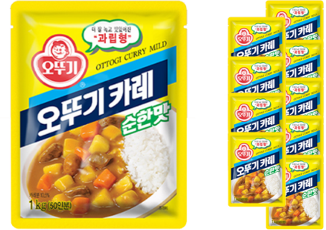 오뚜기 카레 순핫맛, 1kg, 10개