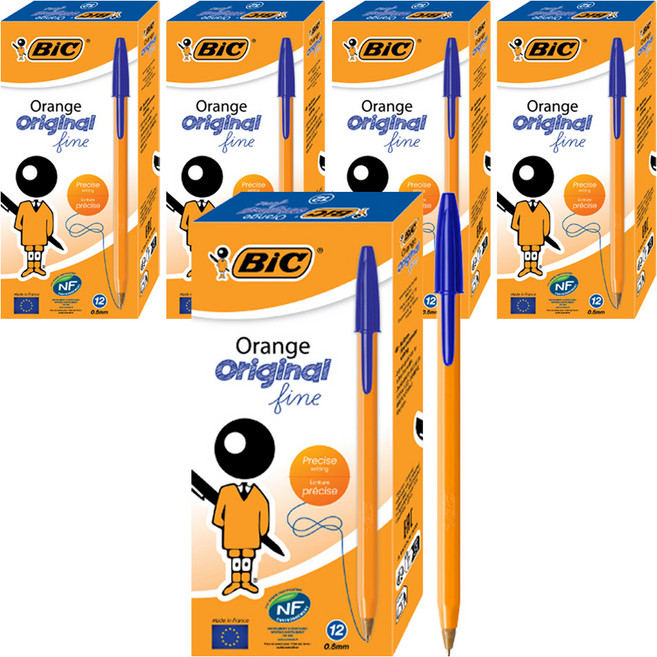BIC 比克 Orange 原創原子筆 0.8mm, 藍色, 5個