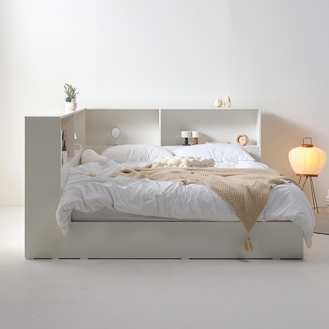 도모 캐비넥스 헤드 수납형 침대 프레임 단품 방문설치, 화이트