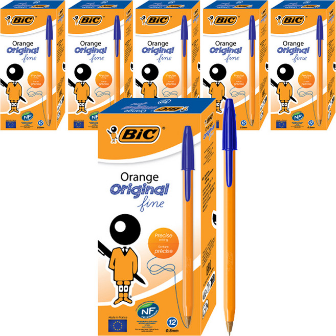 BIC 比克 Orange 原創原子筆 0.8mm, 藍色, 6個
