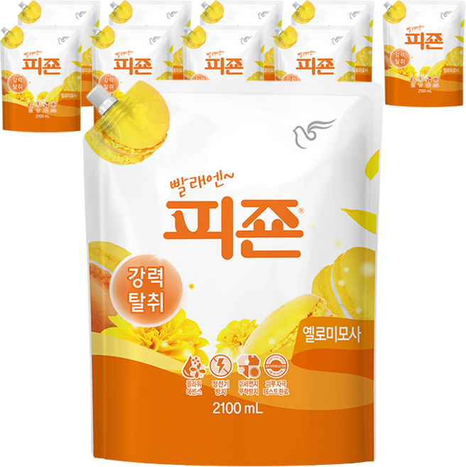 피죤 레귤러 섬유유연제 옐로미모사 리필, 2.1L, 1개입, 10개