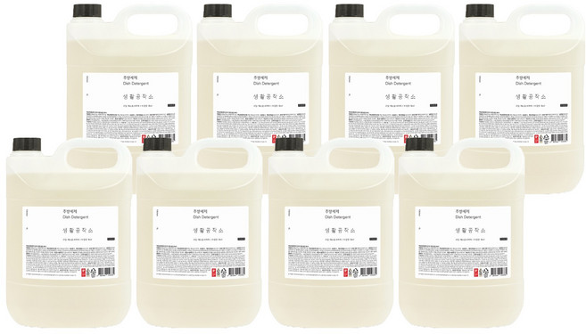 생활공작소 주방세제 바질향, 4L, 8개