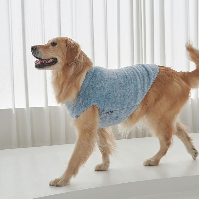 DOG-i 狗狗衣服 中型犬 大型犬 羊羔毛刷毛外套, 藍色
