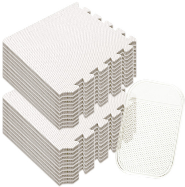 딩동펫 반려동물 퍼즐매트 논슬립 패드, 아이보리 + 랜덤 발송, 20개