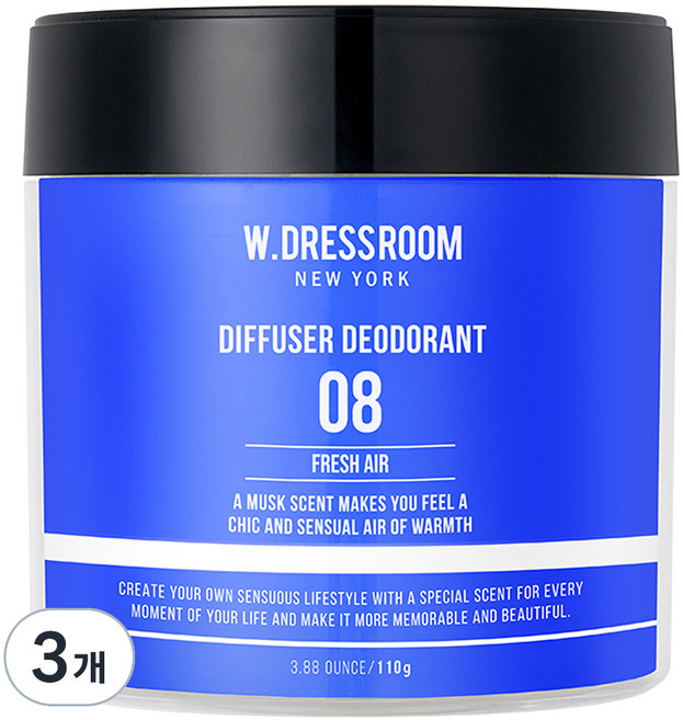 W.DRESSROOM 多麗絲 香氛除臭劑 正裝 08清新空氣, 3個, 110g