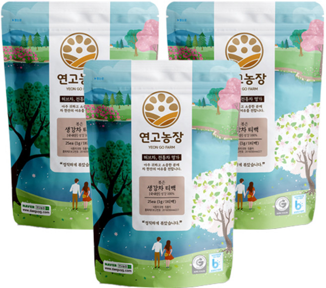 연고농장 생강차 삼각티백, 1g, 25개입, 3개