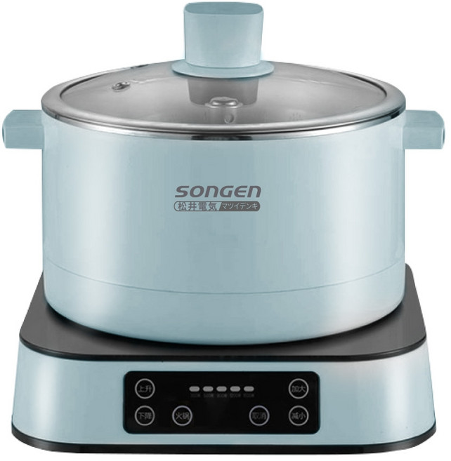 SOnGEn 松井 智慧升降湯料分離多功能料理鍋 附升降蒸盤 3L容量 304食品級不鏽鋼鍋體 上蒸下煮 火鍋料理 米飯炊煮, SG-847C-B