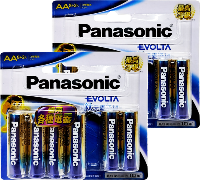 Panasonic 台灣公司貨 Evolta 鈦元素鹼性3號AA電池, 10顆, 2組