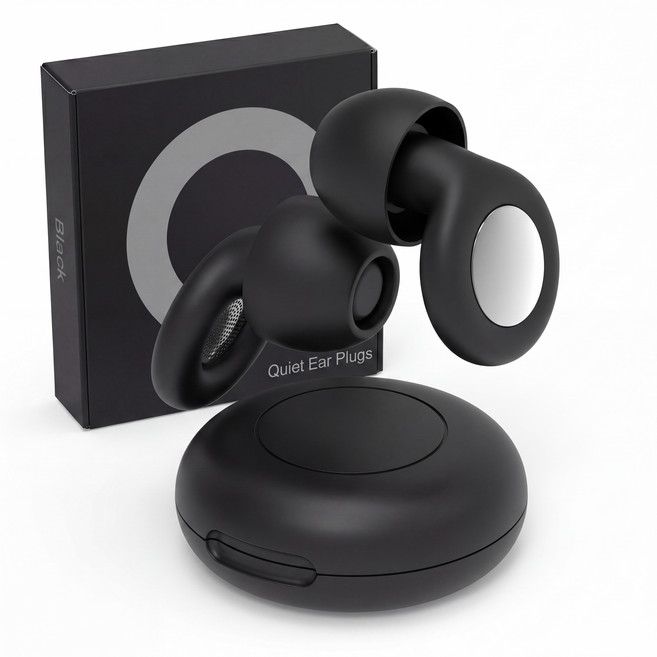 편안생활 실리콘 수면 귀마개 블랙, 1개, 2개입
