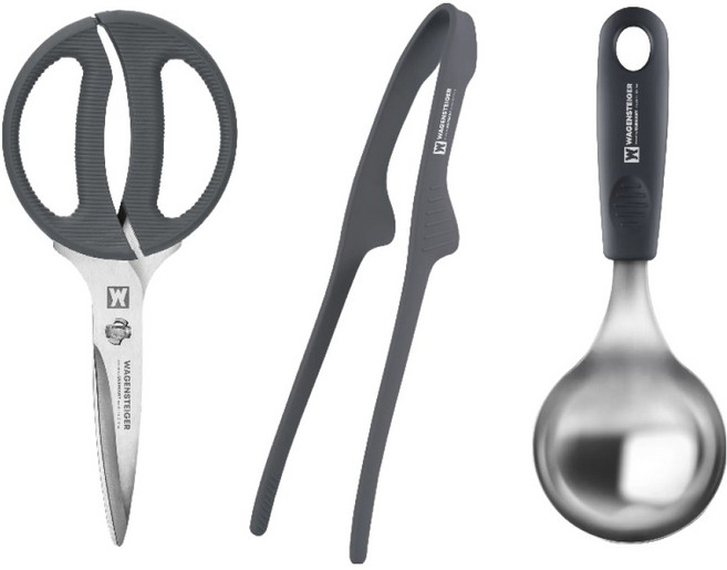 바겐슈타이거 컬러 조리도구 3종 세트, 다크그레이(가위, 집게),  차콜(레이들), 1세트, 가위 + 집게 + 레이들