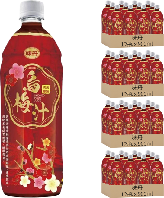 味丹 烏梅汁, 900ml, 48瓶