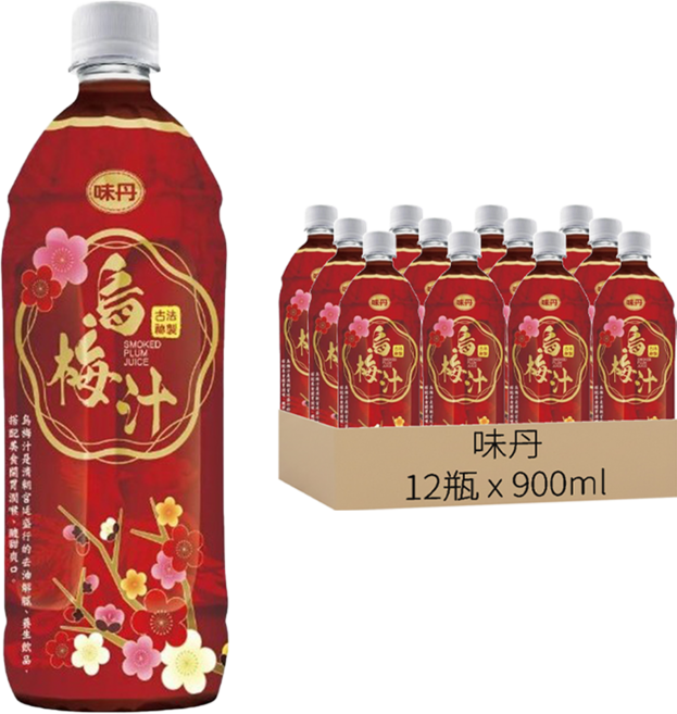 味丹 烏梅汁, 900ml, 12瓶