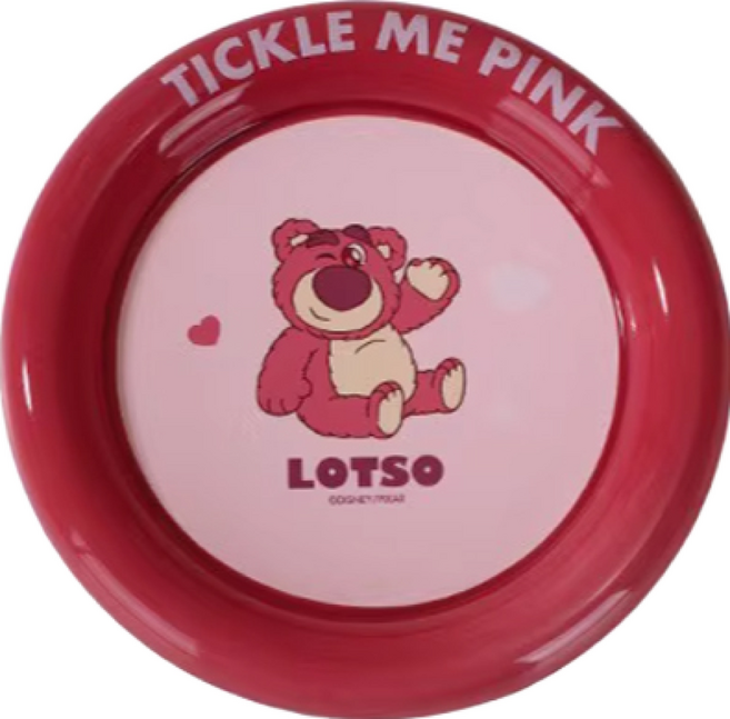 TOY STORY 玩具總動員 粗邊圓盤 陶瓷盤, 萌趣草莓熊 粉色, 1個