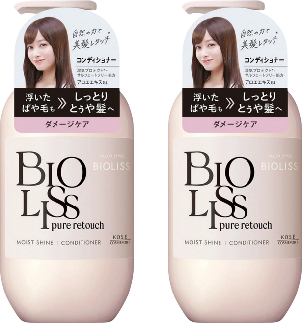 KOSE 高絲 BIOLISS 苾歐莉絲 PURE系列 毛躁對策修護潤髮乳, 480ml, 2瓶