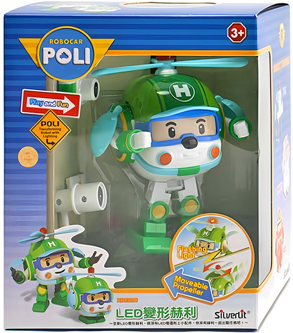 SiLverLit 銀輝 POLI 波力 LED 變形機器人赫利, Green, 1入