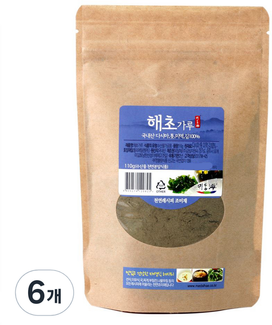 뫼달해 해초가루, 110g, 6개