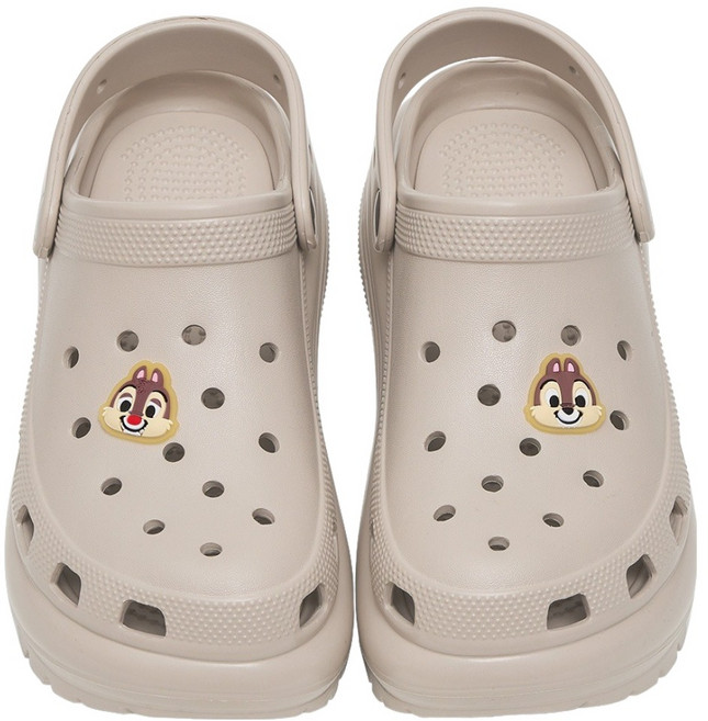 Disney 迪士尼 釦厚底洞洞鞋 成人款 A24582, 24.5cm, 奇蒂奶茶, 1雙