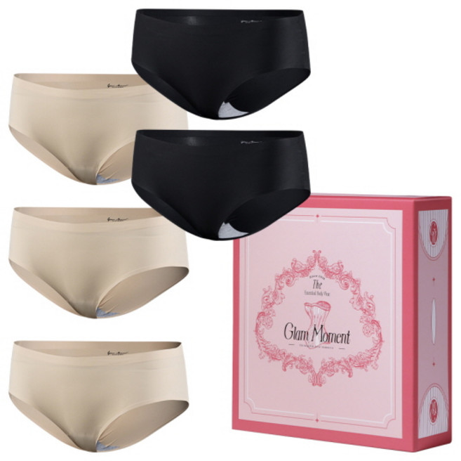 글램모먼트 박스패키지 스킨핏 여성용 노라인 심리스 팬티 5P 세트