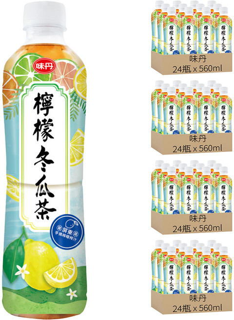 味丹 檸檬冬瓜茶, 560ml, 96瓶