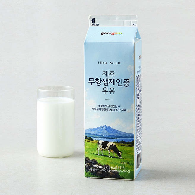 곰곰 제주 무항생제 인증 우유, 1개, 900ml