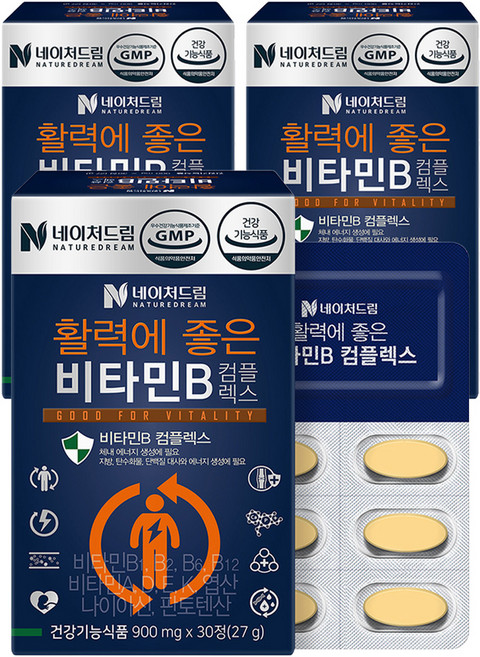 네이처드림 활력에 좋은 비타민B 컴플렉스, 30정, 3개