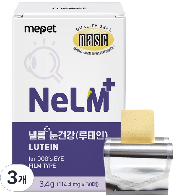 미펫 강아지 낼름 플러스 눈건강 루테인 영양제 30p, 3.4g, 눈물개선/눈건강, 3개