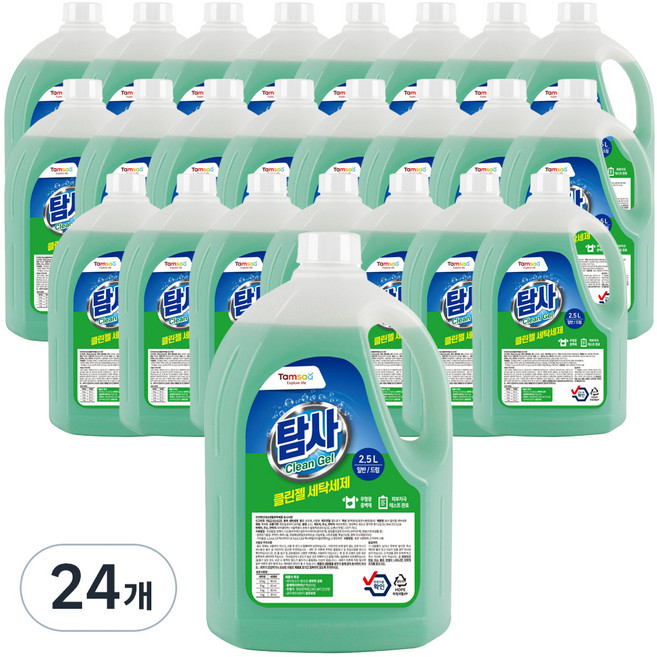 탐사 클린젤 액체 세탁세제 일반드럼 겸용, 2.5L, 24개