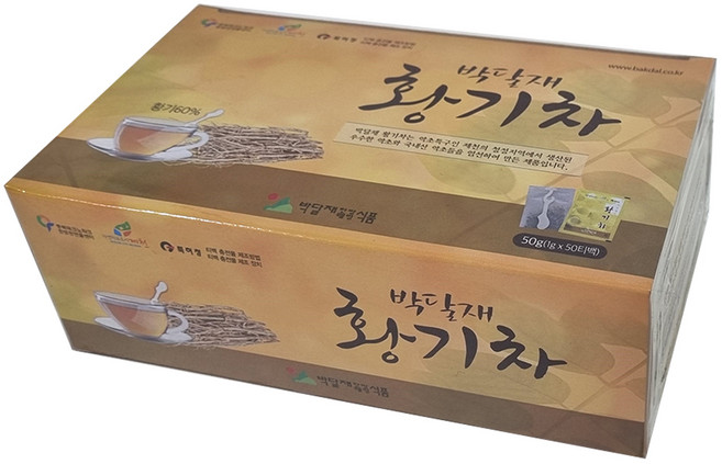 박달재 황기 티백차, 1g, 50개입, 1박스