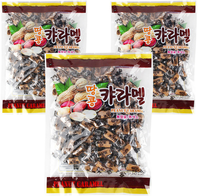 HM 부드럽고 고소한 옛날 땅콩캬라멜, 550g, 3개