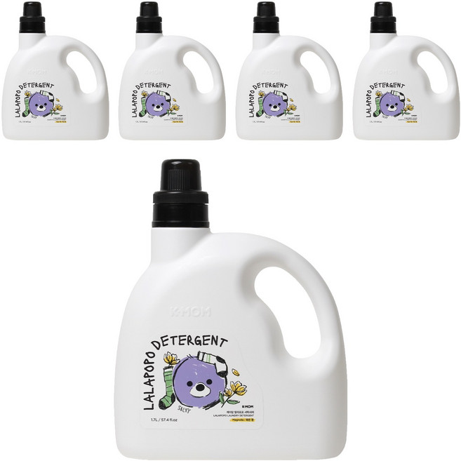 케이맘 랄라포포 목련향 유아 세제, 1.7L, 5개
