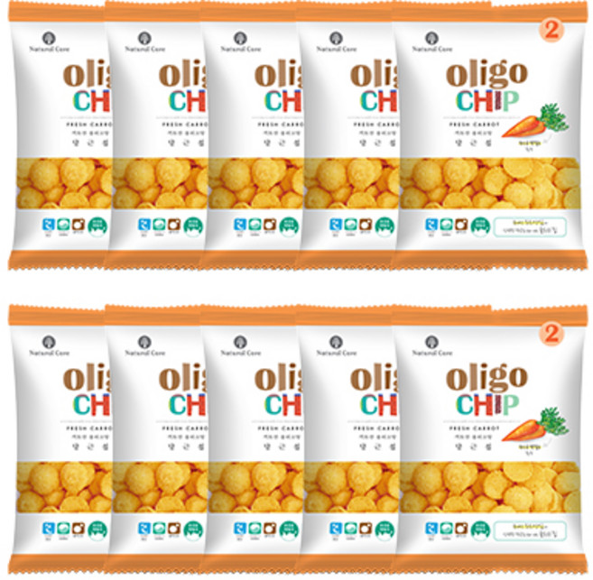 네츄럴코어 강아지 올리고칩 간식, 당근, 45g, 10개