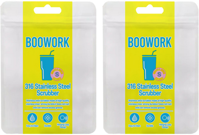 부워크 316L 스테인리스 링 철수세미 텀블러용, 1개입, 2개