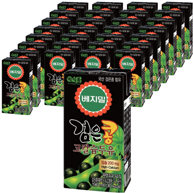 베지밀 검은콩 고칼슘 두유, 190ml, 64개