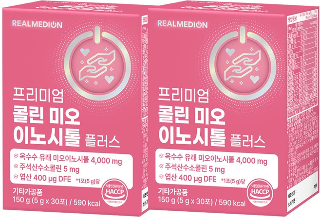 리얼메디온 프리미엄 콜린 미오 이노시톨 플러스30P, 150g, 2개 - 쿠팡