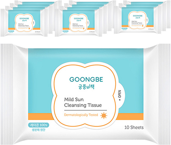 궁중비책 마일드 선 클렌징 티슈, 10매입, 12개