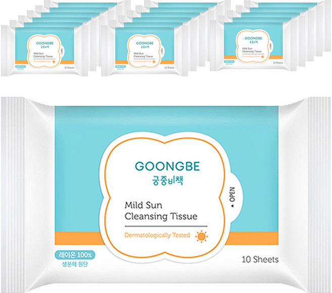 궁중비책 마일드 선 클렌징 티슈, 10매입, 18개