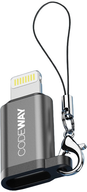 CODEWAY OTG 轉接頭 高速資料傳輸 C-L, 25mm, 1個, 灰銀色