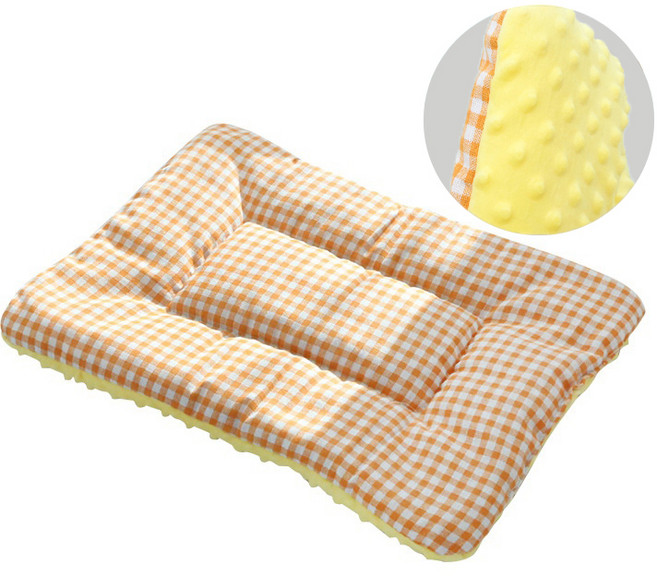 순잠 반려동물 꿀잠 사각 양면 방석, 오렌지, 1개