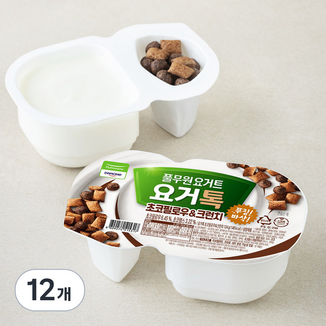 풀무원 요거톡 초코필로우 & 크런치, 124g, 12개