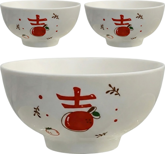 新食器 大吉大利飯碗 4.5吋, 大吉大利, 3個